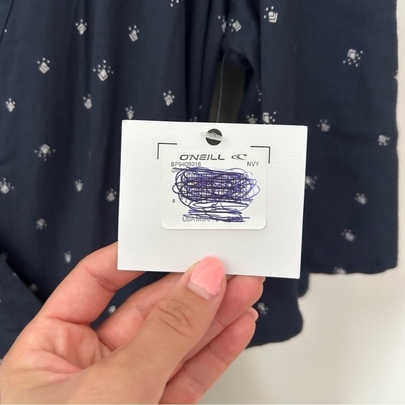 NWT O'NEILL Gabriella Open Back Flutter Sleeve Romper Navy Size Small - Picture 5 of 10